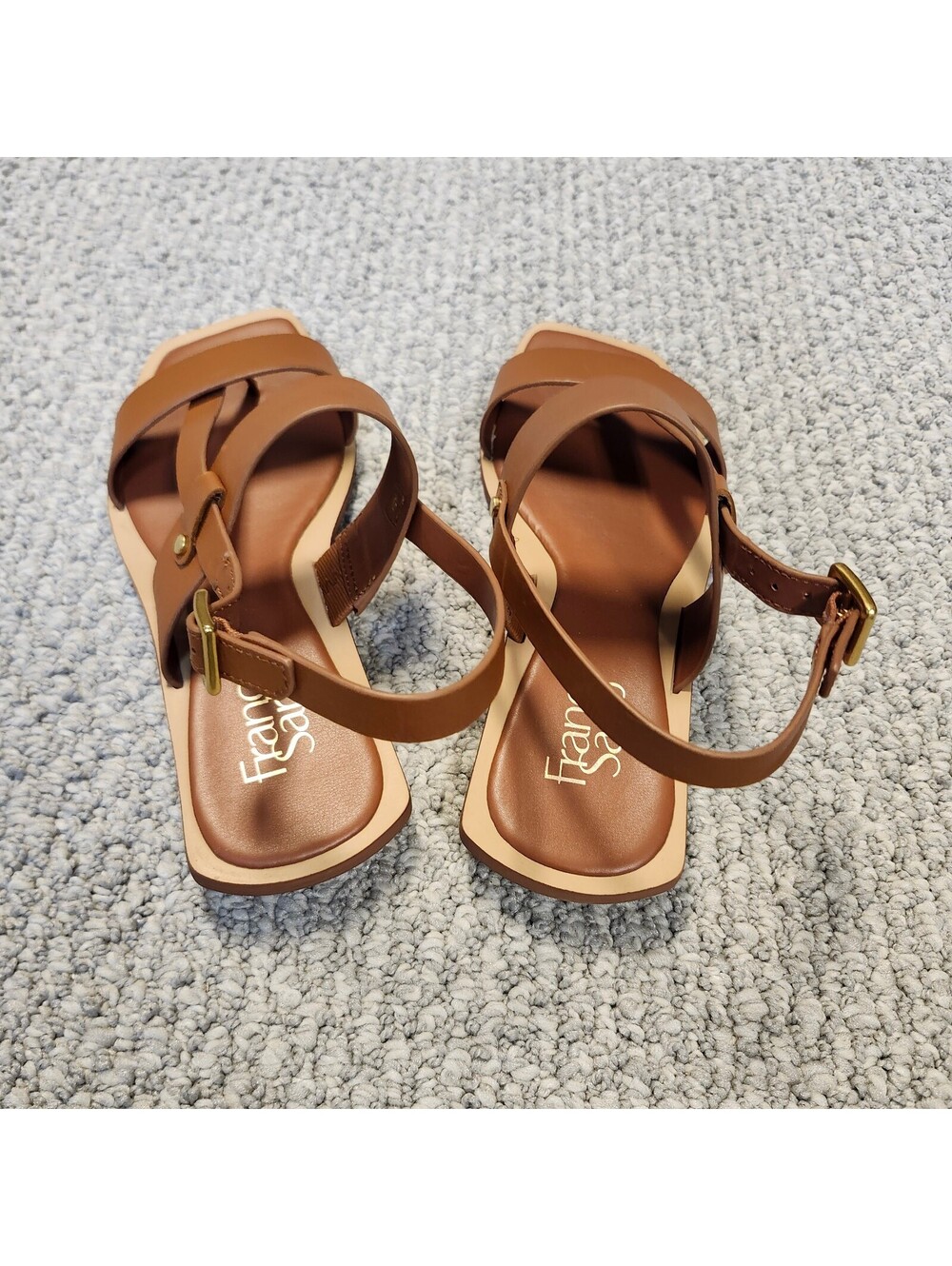 Franco Sarto Enrica Women's Brown Leather Slingback Sandals Size 6.5 New - Picture 5 of 8